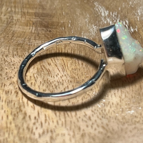 NWOT Natural Raw Ethiopian Opal 925 Sterling Silver Ring - Picture 11 of 16